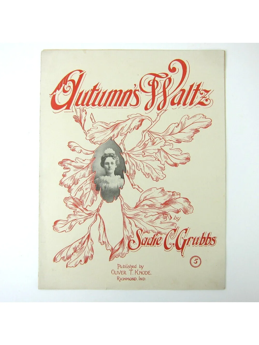 Sheet Music Autumn's Waltz Sadie C. Grubbs Oliver T. Knode Antique 1913 RARE